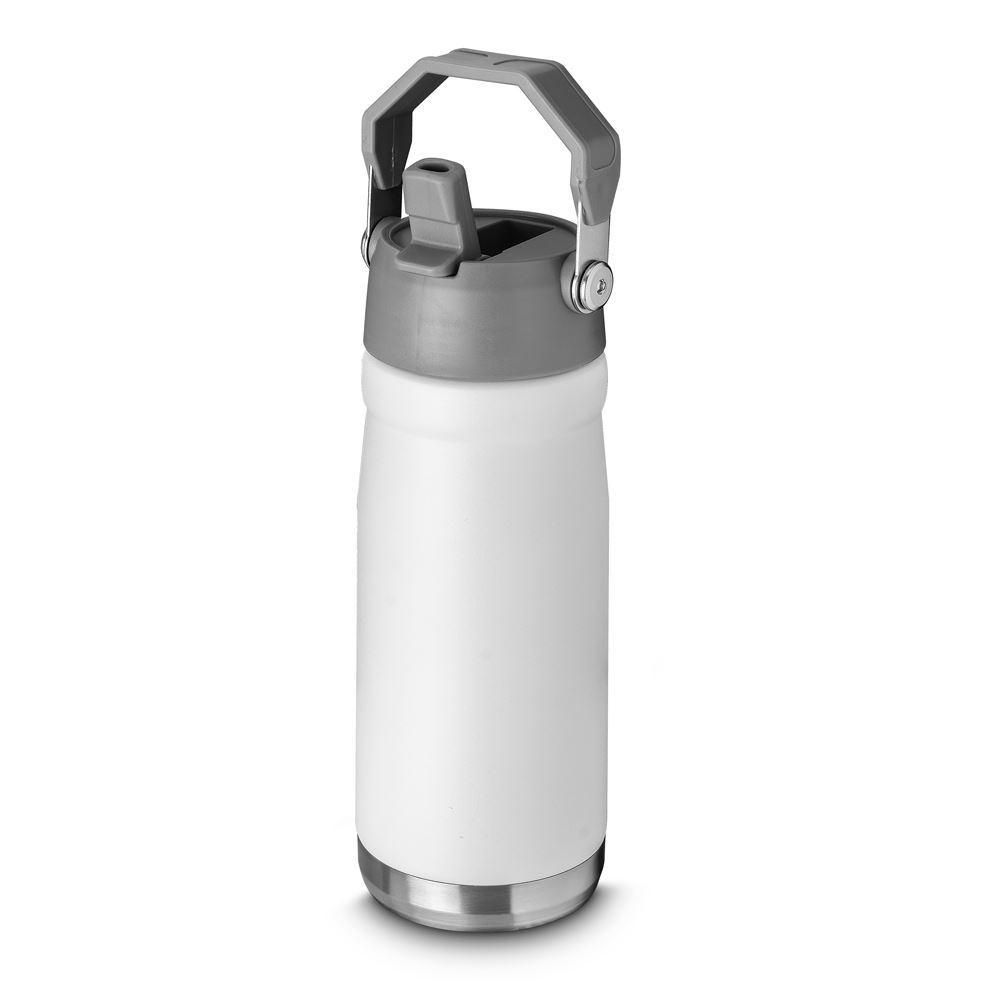 Garrafa com Alça E Bico 650ml em Aço Inox Branca