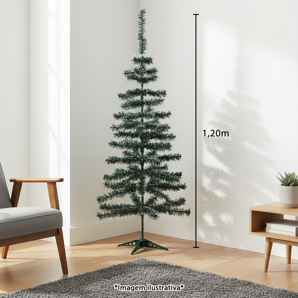 Árvore de Natal Verde Nevada com 110 Galhos 1,20m