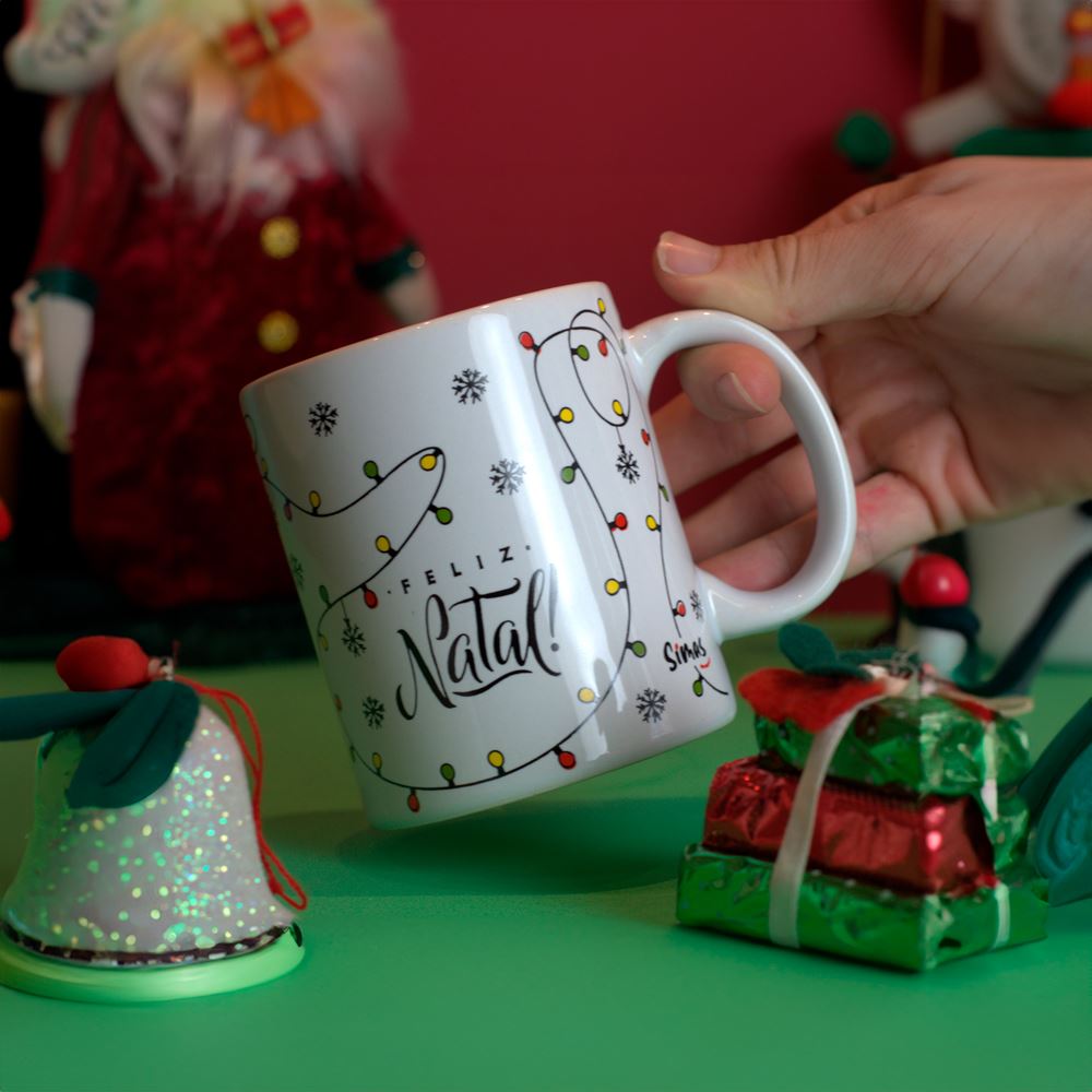 Caneca de Porcelana Natal Mágico - Sorria Muito