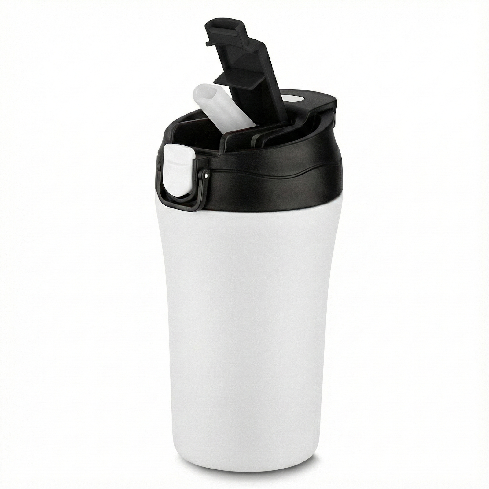 Copo Térmico Com Tampa Fosco de 500ml Inox Branco