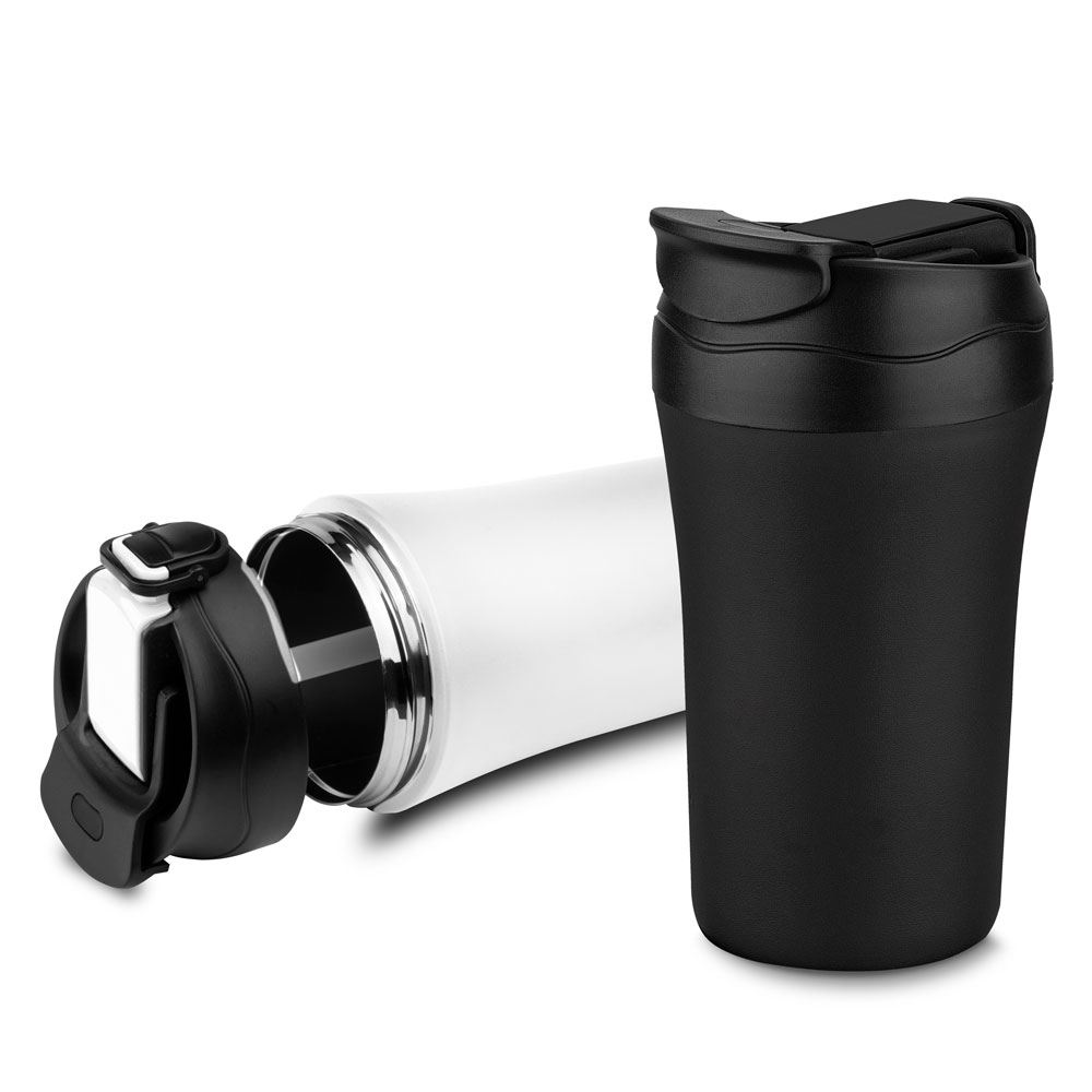 Copo Térmico Com Tampa Fosco de 500ml Inox Branco