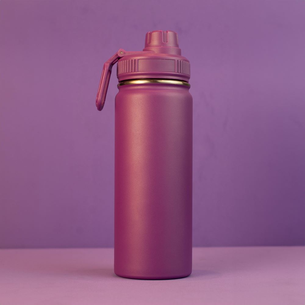 Garrafa com Alça e Bico 780ml em Aço Inox Roxa