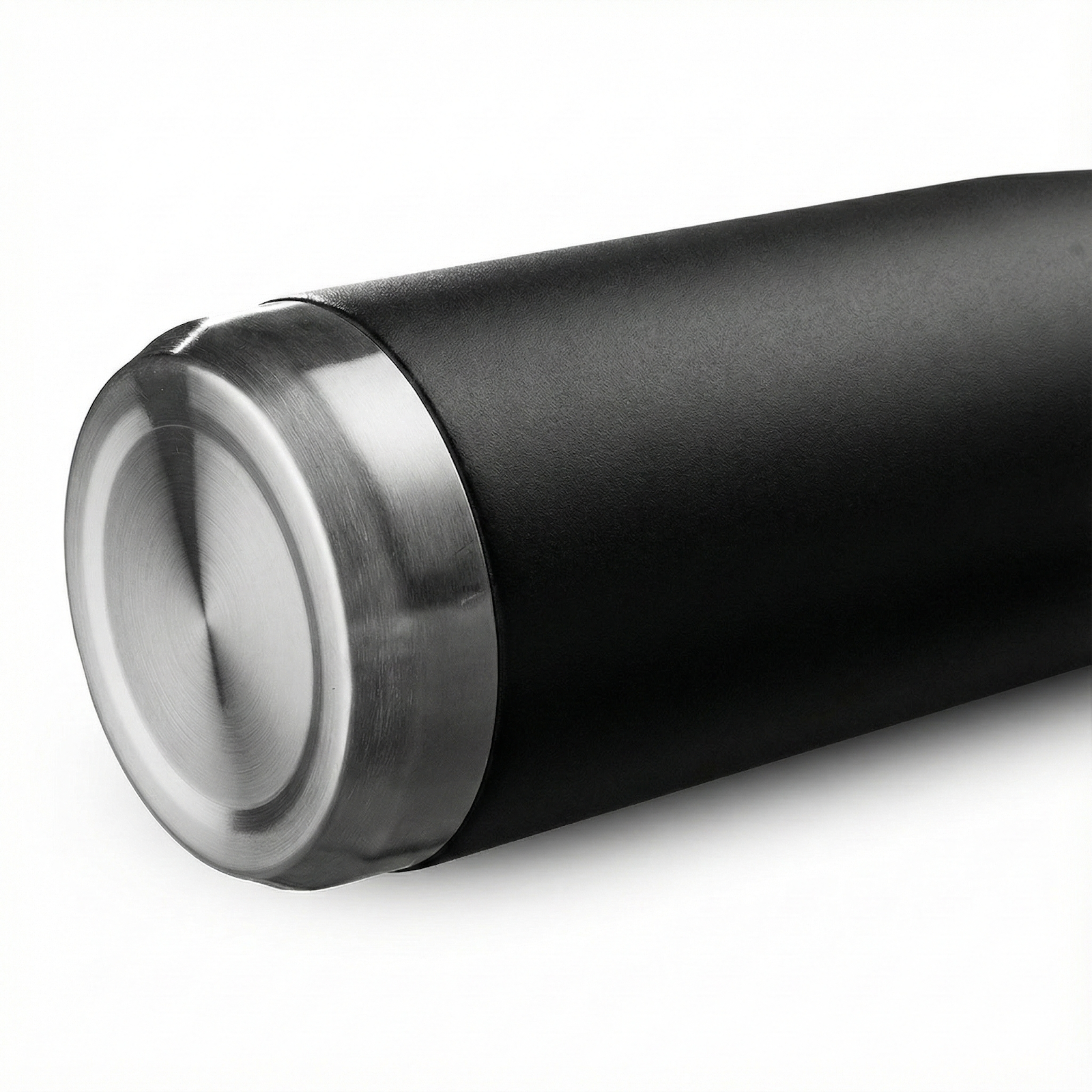 Garrafa com Alça E Bico 650ml em Aço Inox Preta
