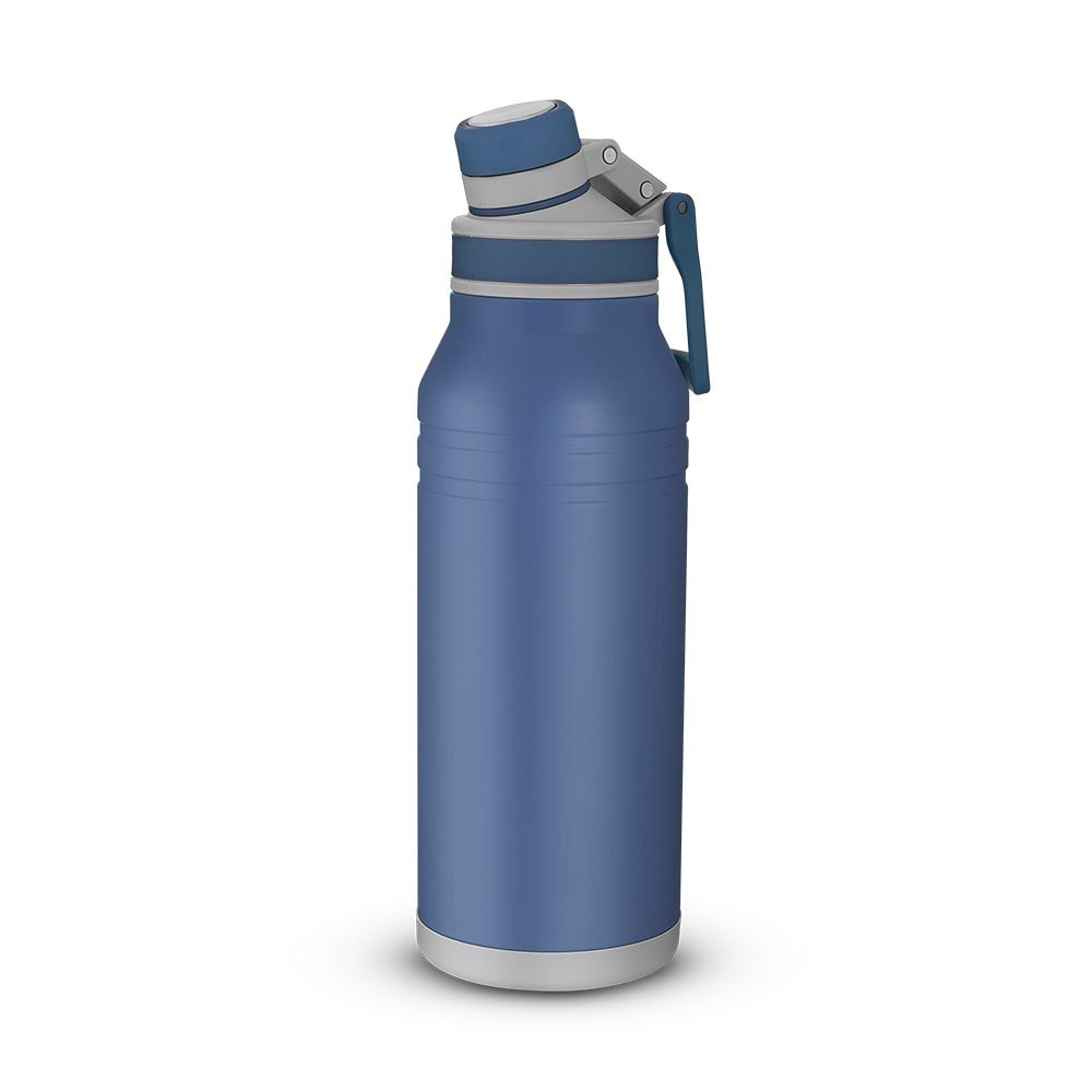 Garrafa com Alça e Bico 1,2L em Aço Inox Azul