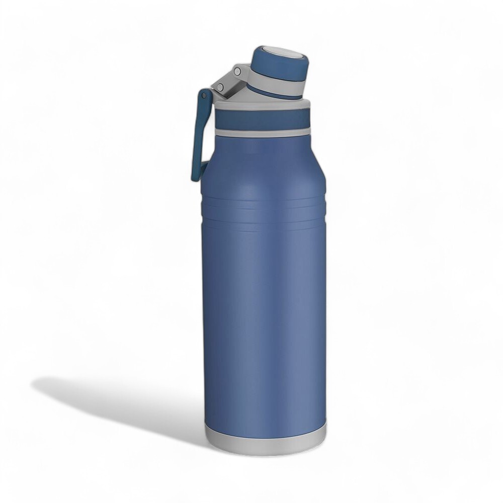 Garrafa com Alça e Bico 1,2L em Aço Inox Azul