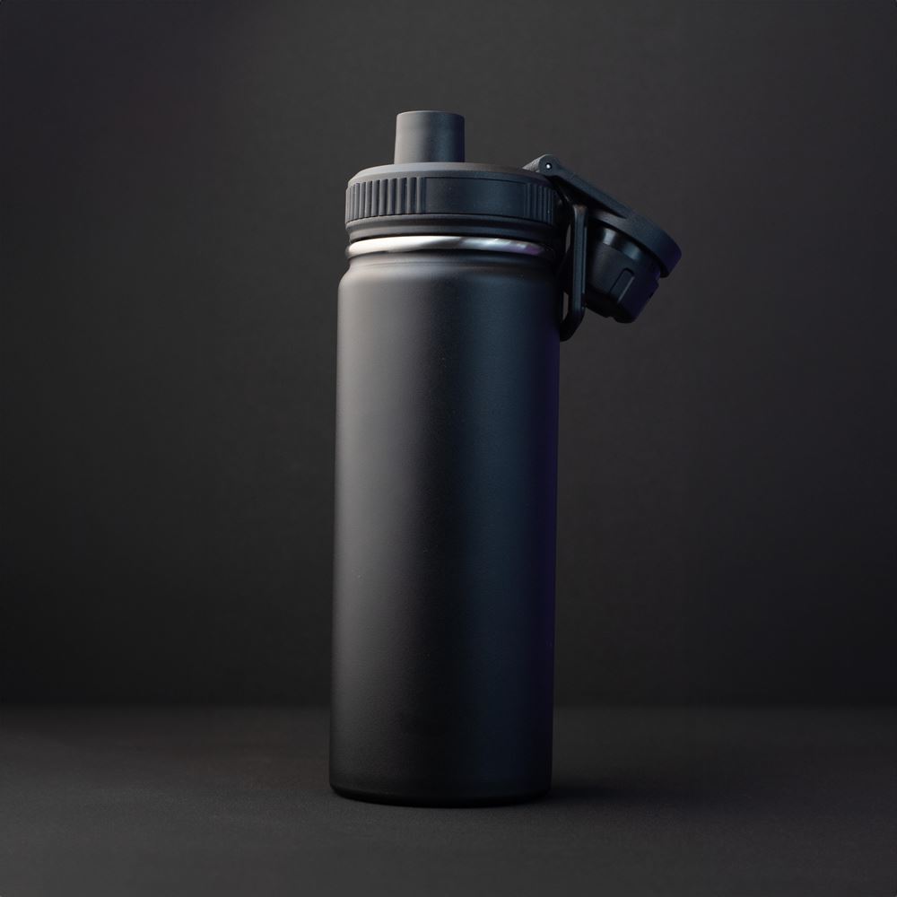 Garrafa com Alça e Bico 570ml Parede Dupla Preta