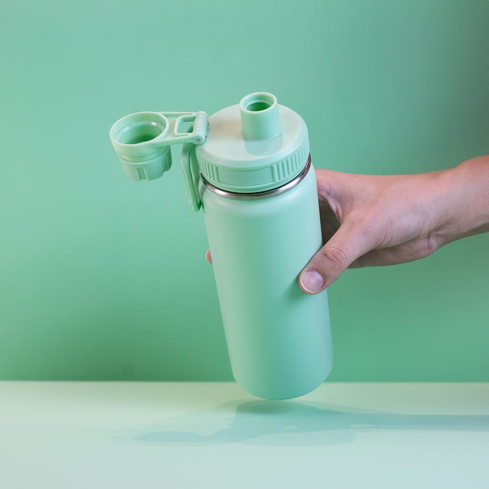 Garrafa com Alça e Bico 570ml Parede Dupla Verde