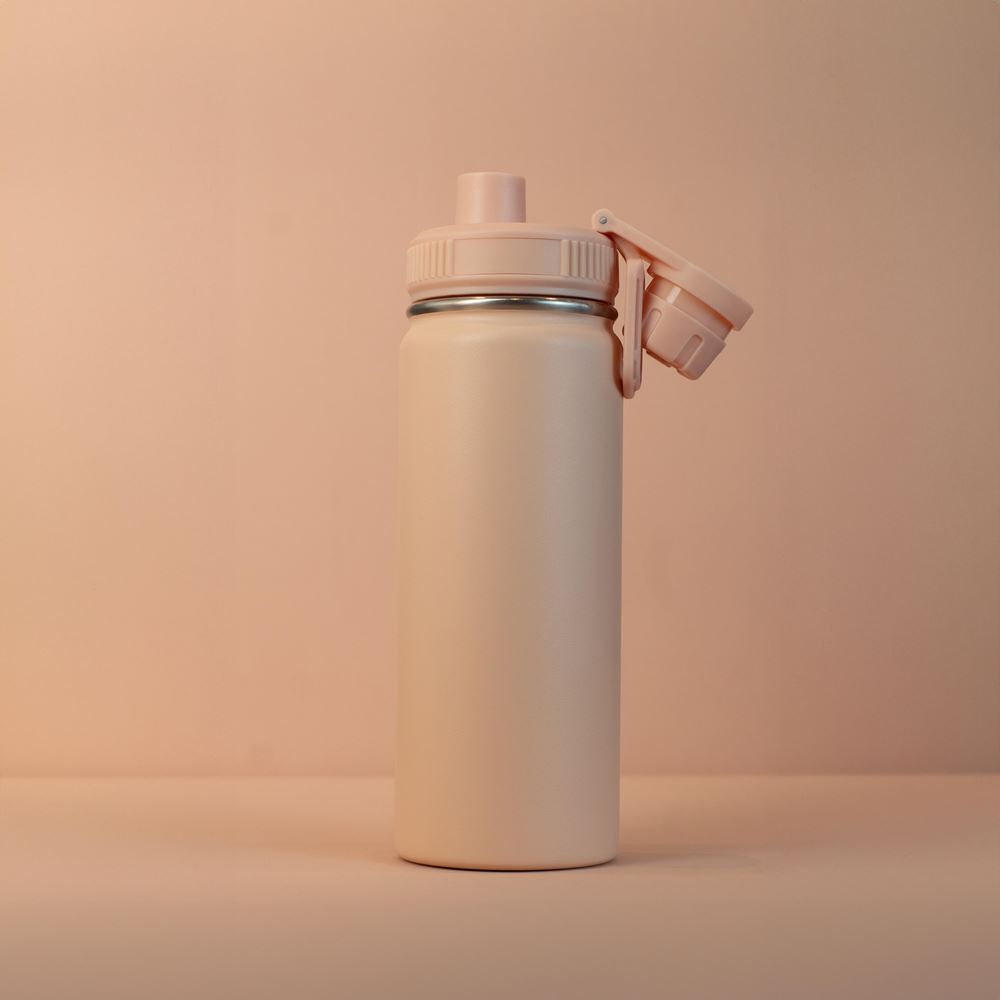 Garrafa com Alça e Bico 570ml Parede Dupla Rosa