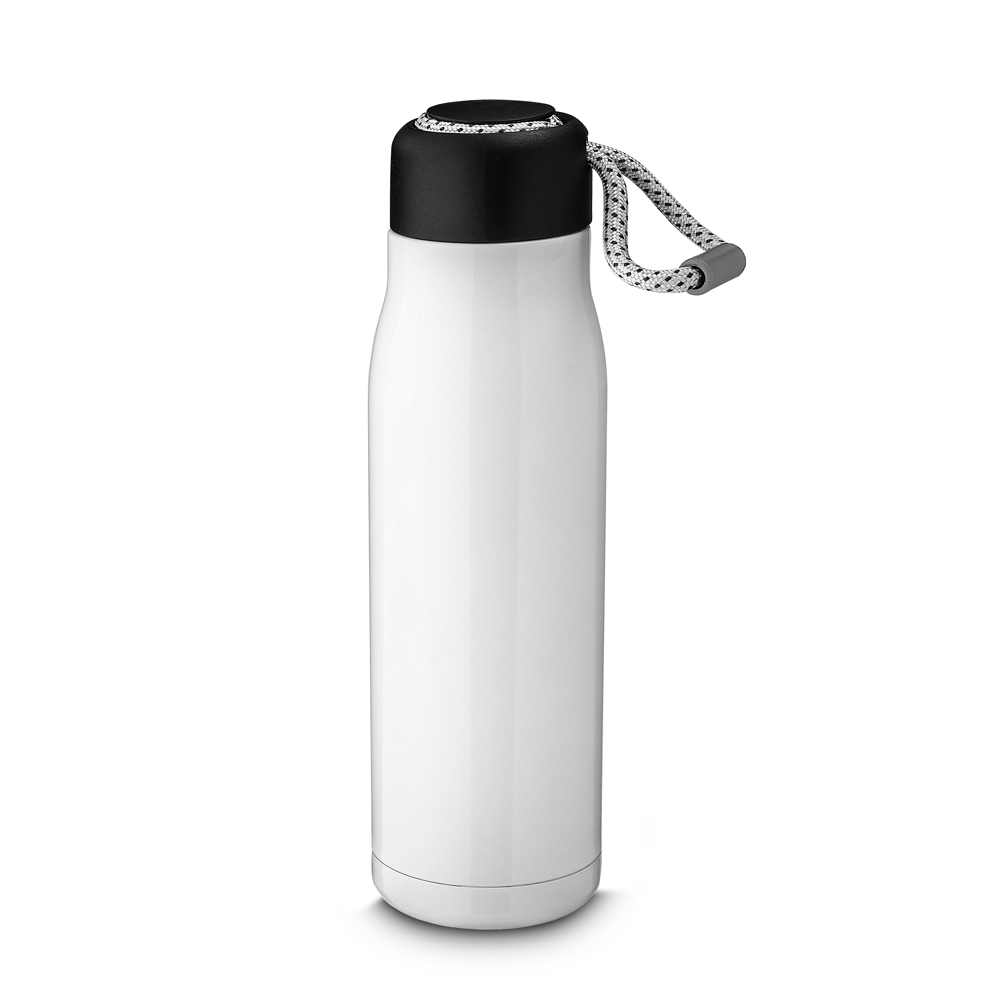 Garrafa Térmica de 550ml com Parede Dupla e Alça Branca