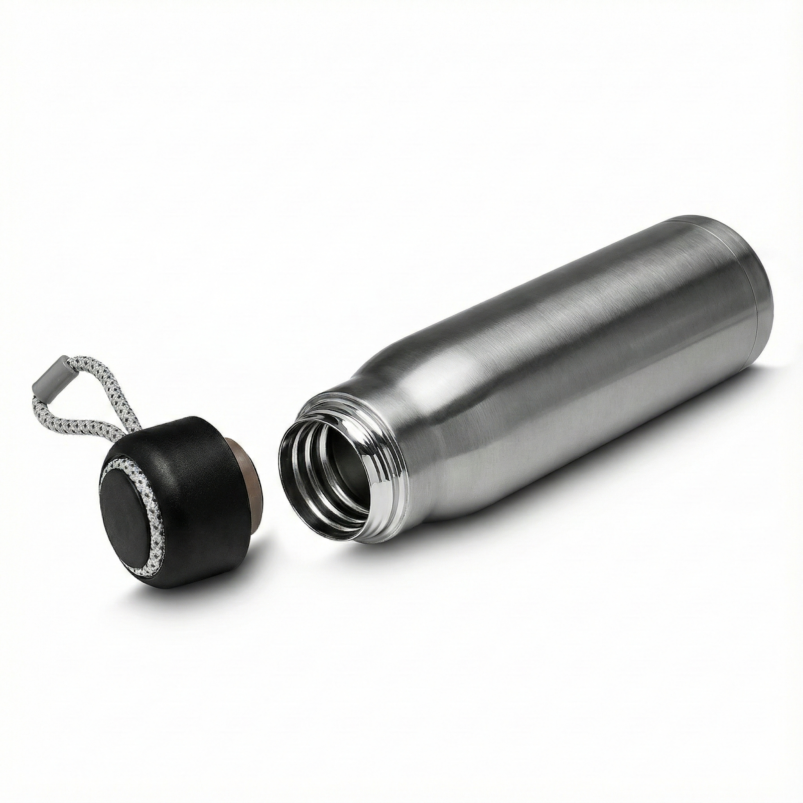 Garrafa Térmica de 550ml com Parede Dupla e Alça Prata