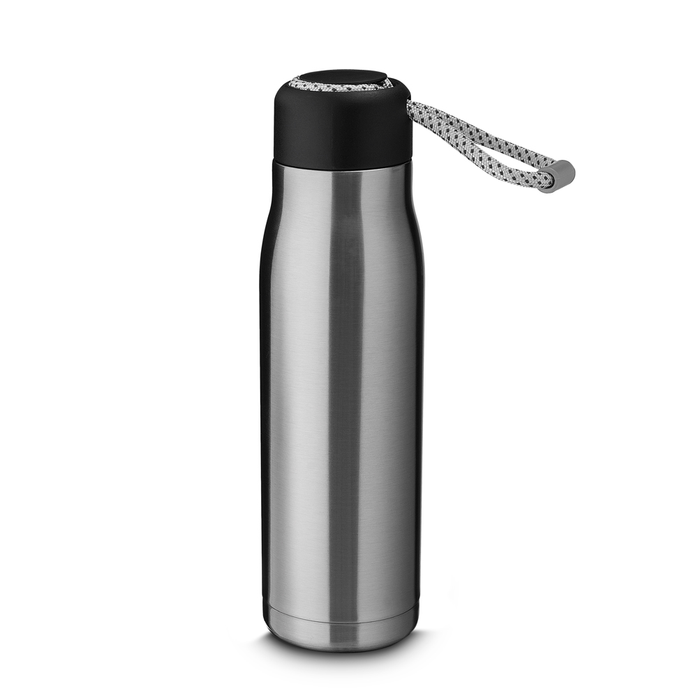Garrafa Térmica de 550ml com Parede Dupla e Alça Prata