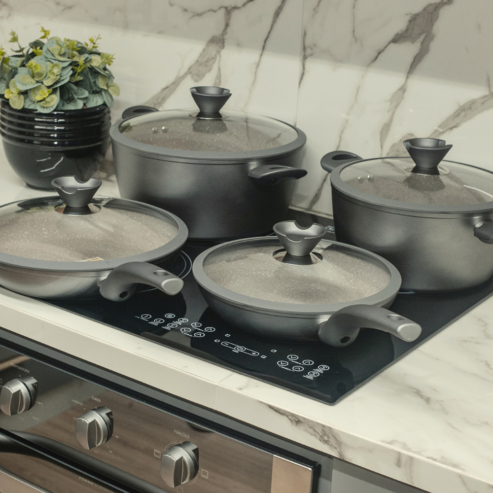 Caçarola Antiaderente 4,4L a Indução Revestida em Granito Ø24cm