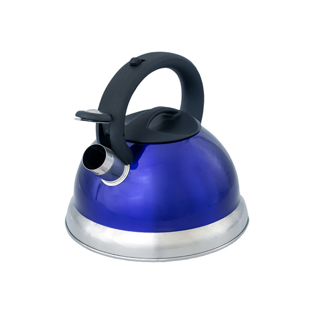 Chaleira em Inox com Apito e Fundo Duplo à Indução Azul