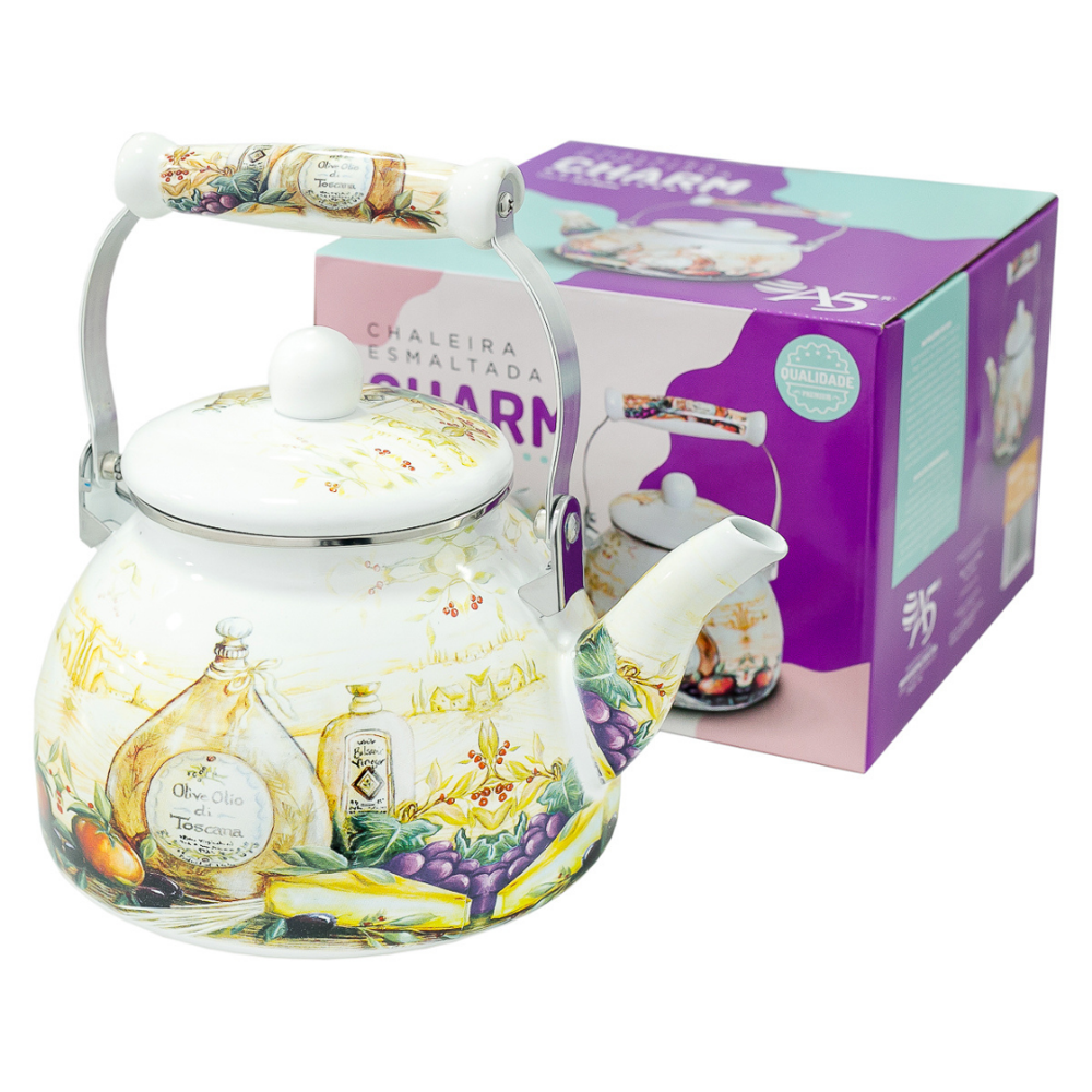 Chaleira Esmaltada Vintage 2,5L à Indução Charm Italy