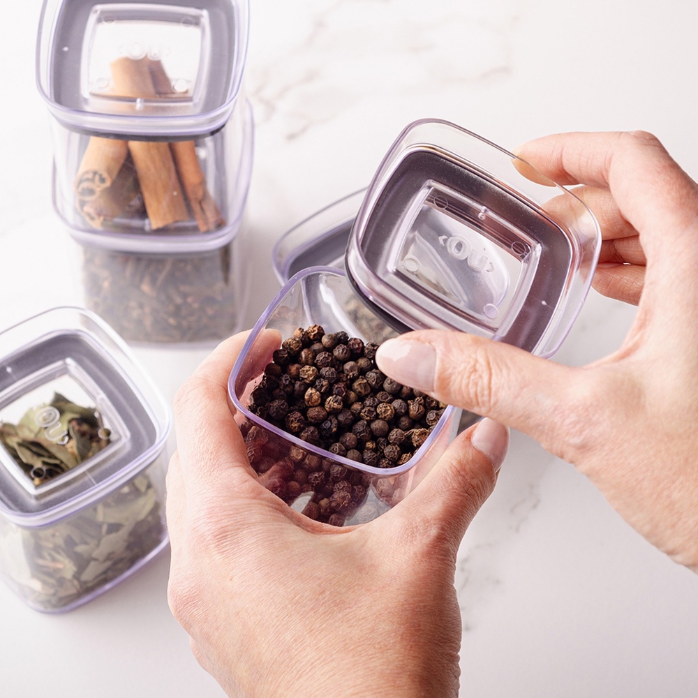 Kit 6 Potes Herméticos Organizadores Porta Temperos 150ml