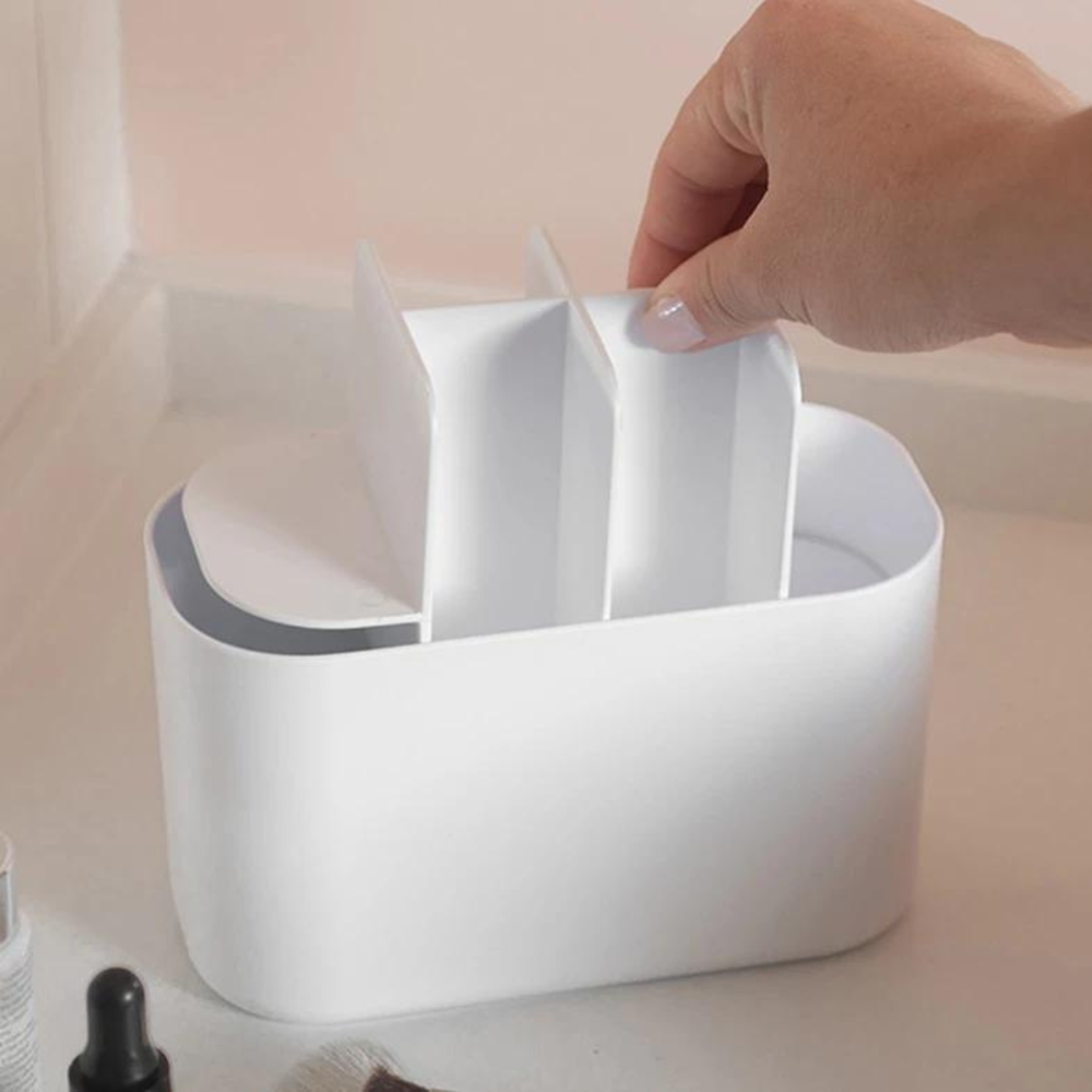 Organizador com Divisórias Multiuso Maquiagens Bold Bege