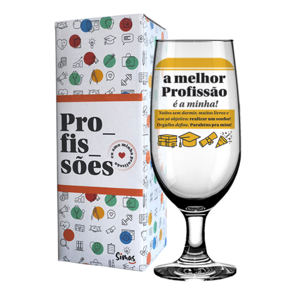 Taça de Cerveja 300ml Profissões - A Melhor Profissão