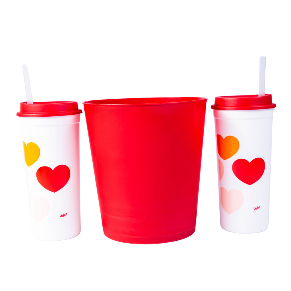 Kit Pipoca com 2 Copos e Balde - Celebre Cada Dia