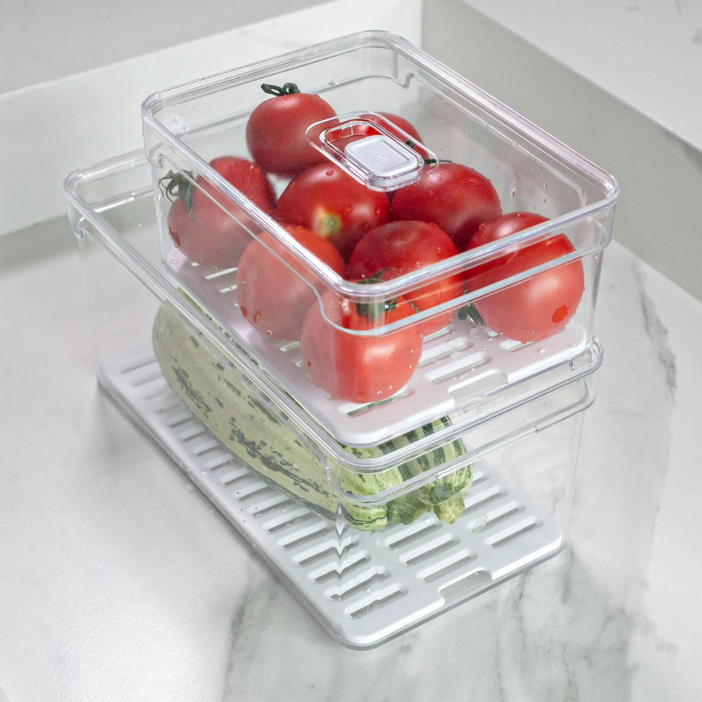 Organizador de Geladeira Acrilico com Tampa 2,2L Clear Fresh