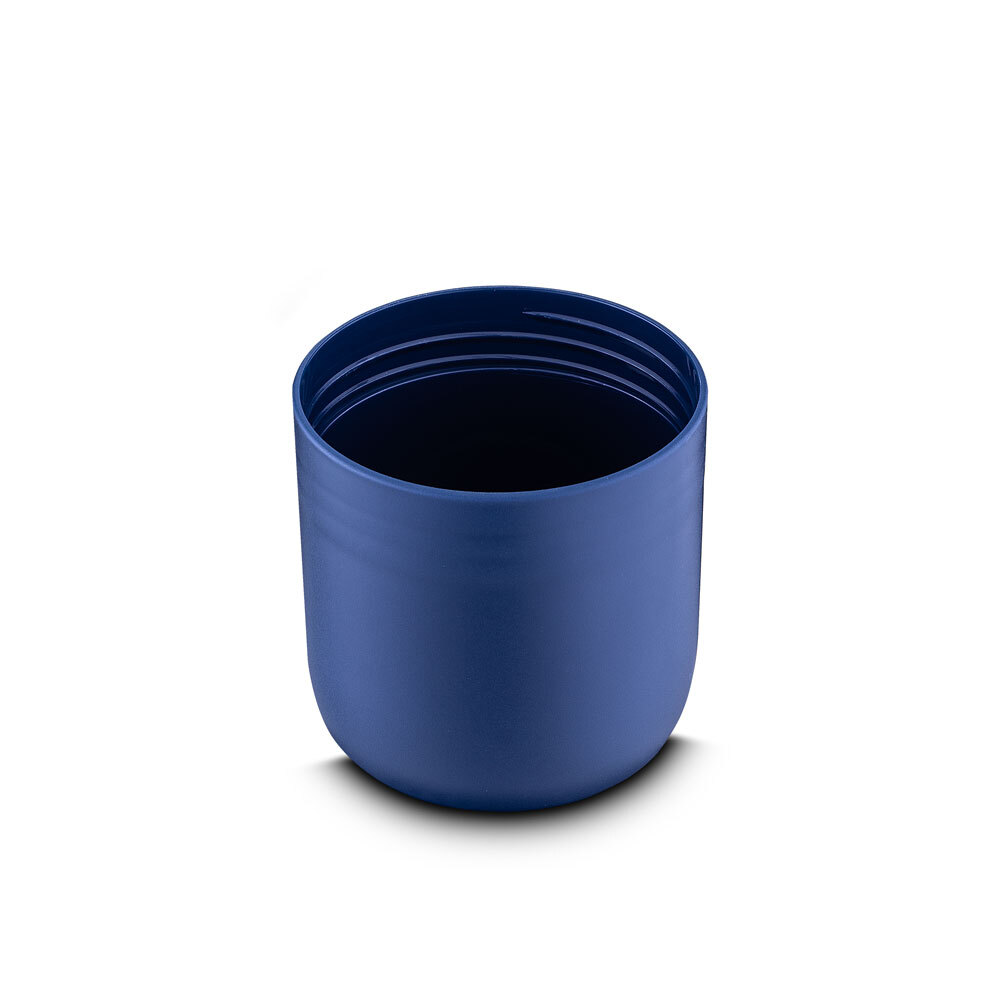 Garrafa Inox 500ml com Porta Comprimidos + Copo Azul