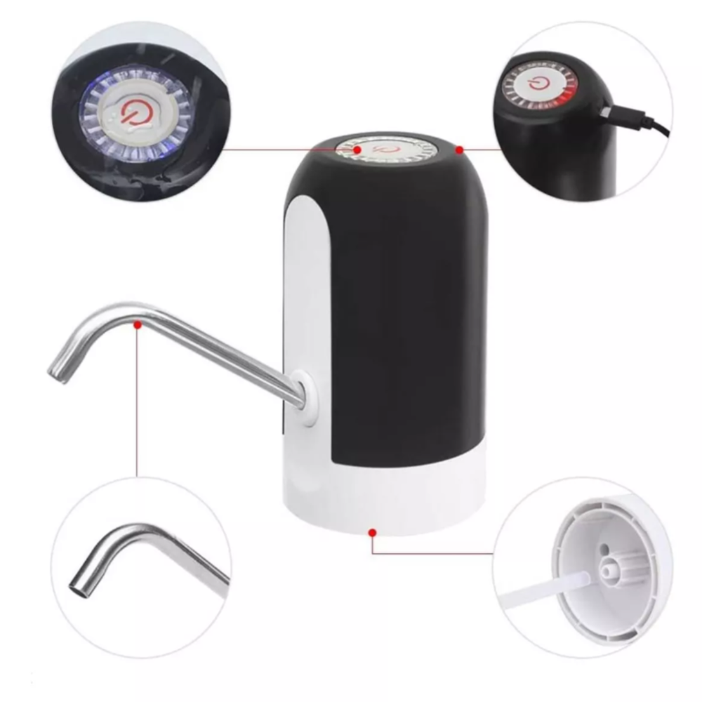Bomba Recarregável Para Galão De Água Mineral Automático USB
