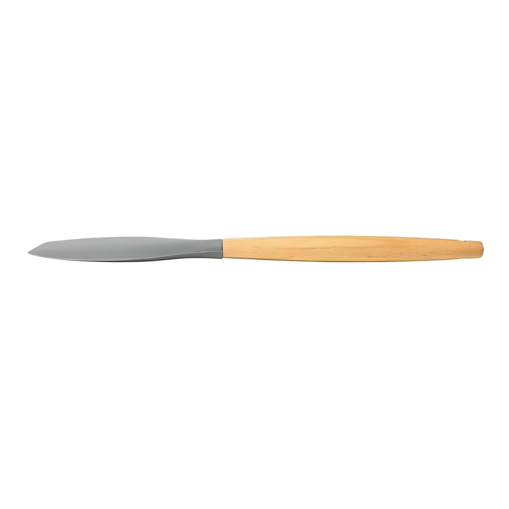 Espátula Reta de Silicone Cabo de Madeira Cinza 31cm Coberturas Fechada