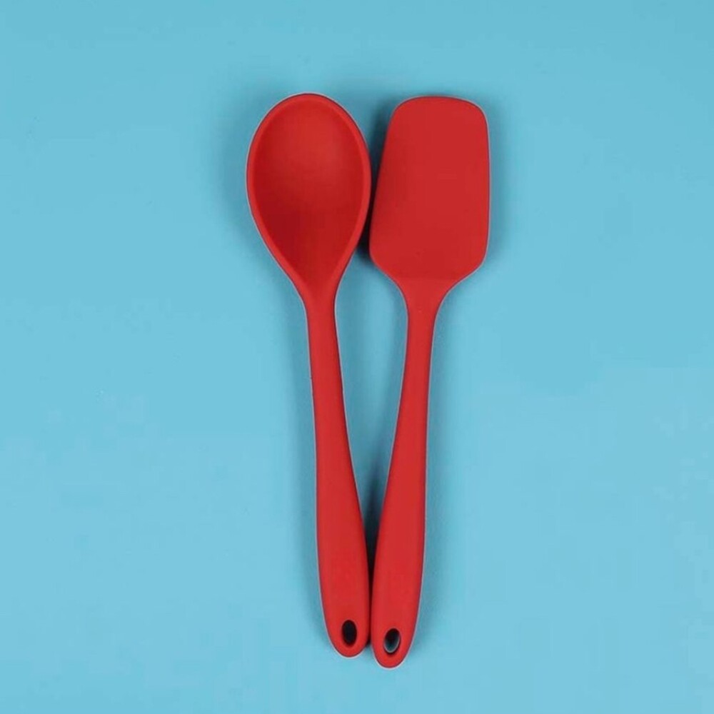 Espátula Pá de Silicone Vermelha 27cm Coberturas Fechada com Suporte
