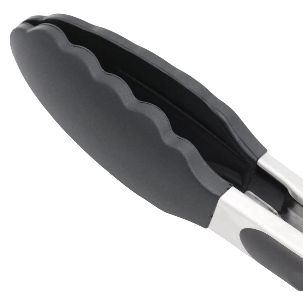 Pegador de Metal com Ponta de Silicone Cinza Multiuso Pinça 27cm
