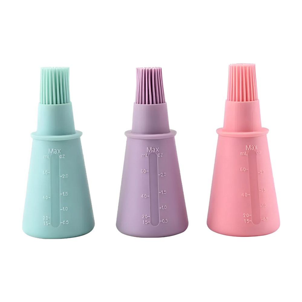 Pincel Culinário de Silicone Dispenser Multiuso Reservatório Óleo Azeite