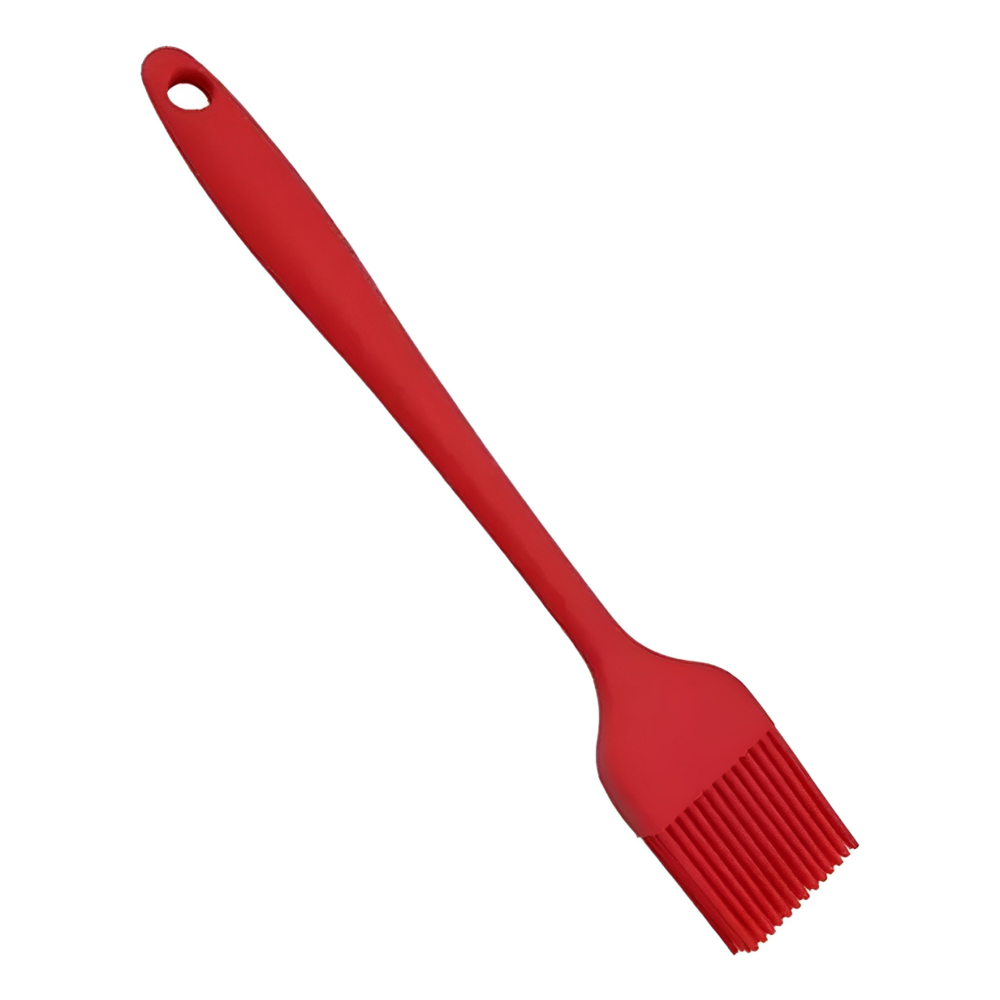 Pincel Culinário de Silicone Vermelho com Suporte 24cm