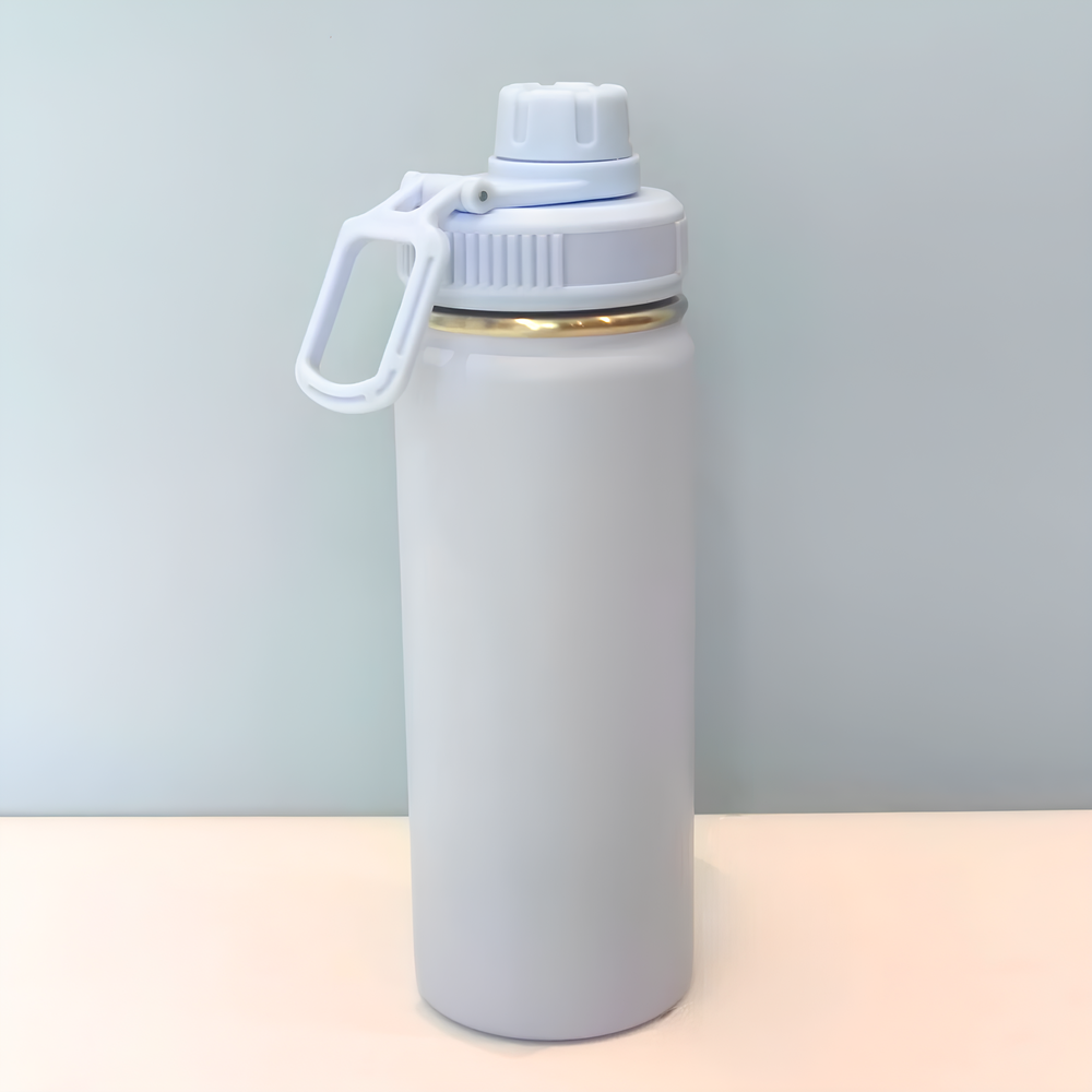 Garrafa com Alça e Bico 780ml em Aço Inox Azul Ciano