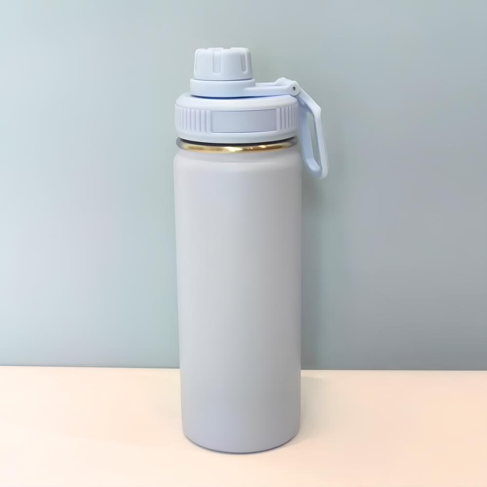 Garrafa com Alça e Bico 780ml em Aço Inox Azul Ciano