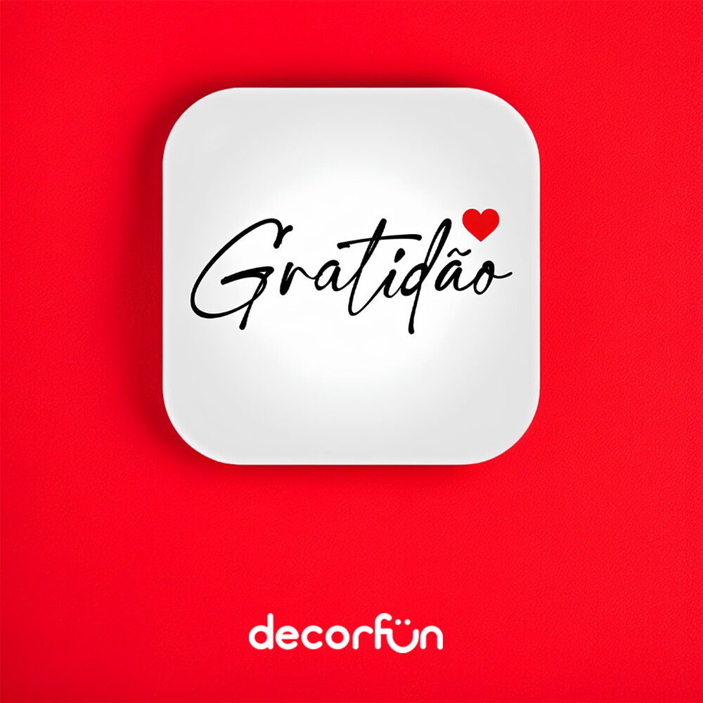Luminária Box Gratidão para Mesa ou Parede Iluminação Indireta