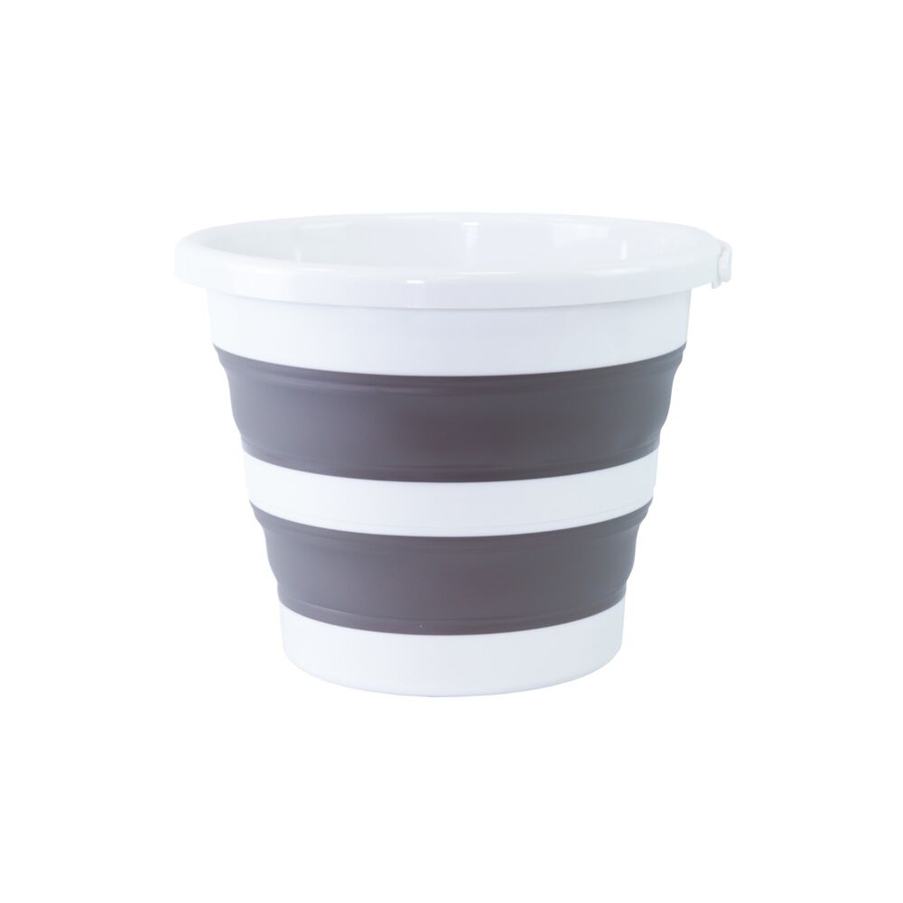 Balde Retrátil/Dobrável 12L  Branco com Cinza - Nobre