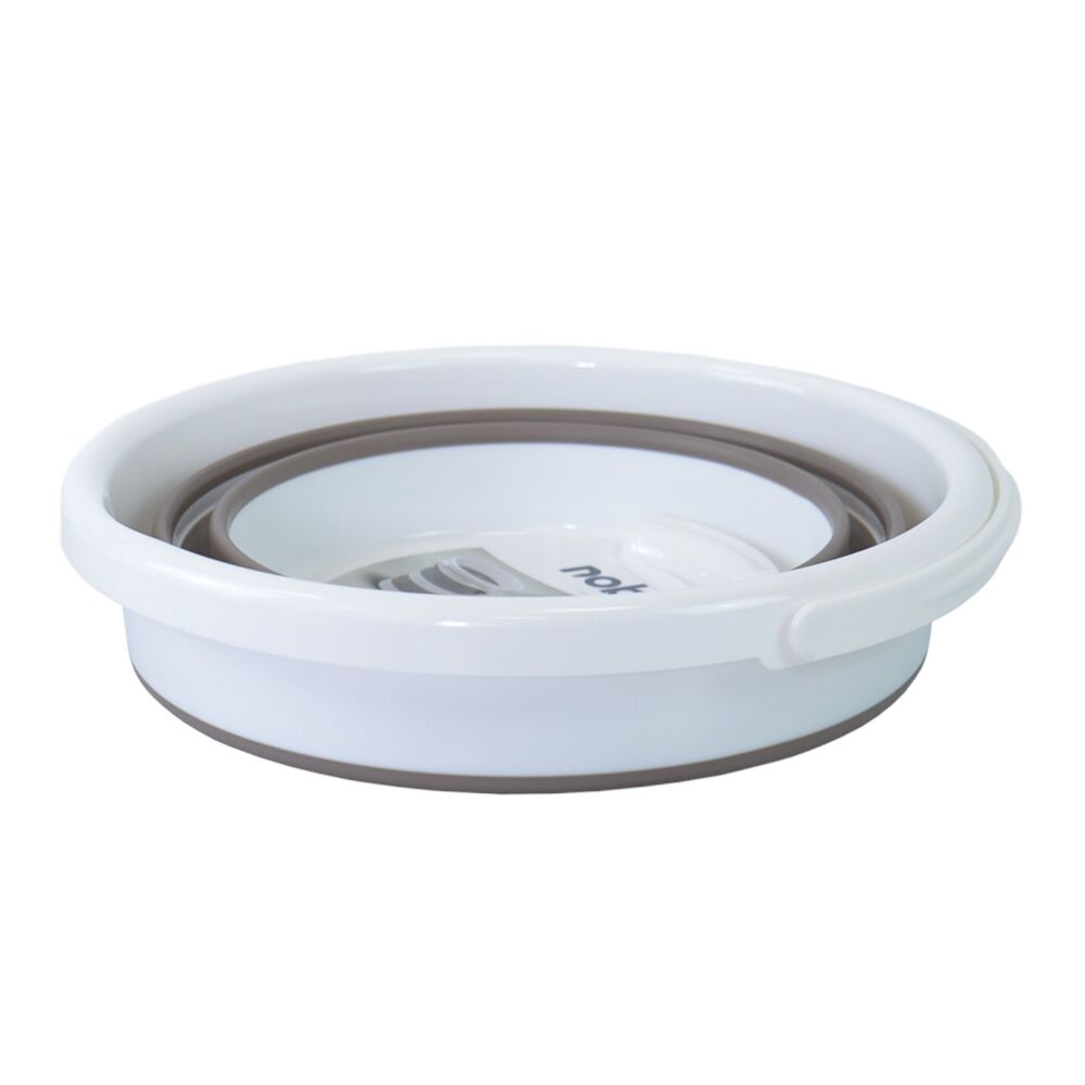 Balde Retrátil/Dobrável 12L  Branco com Cinza - Nobre