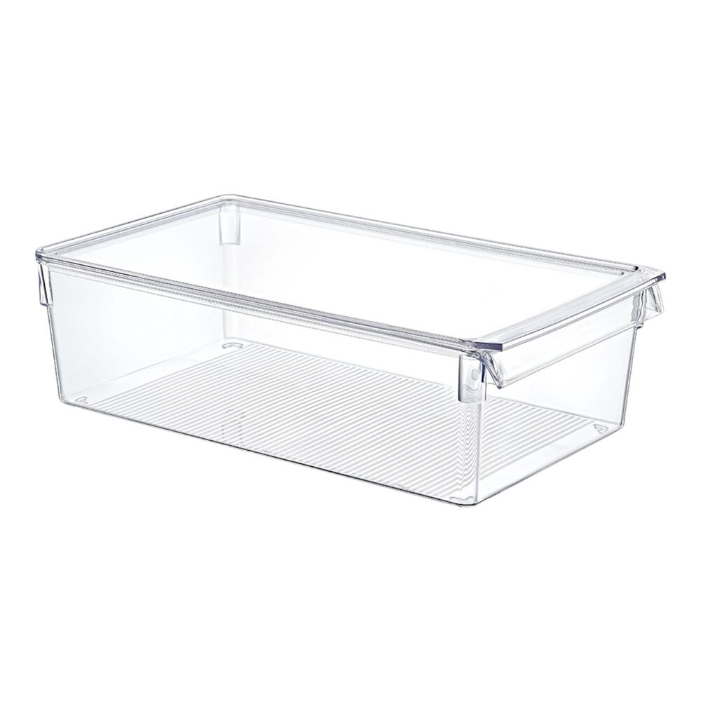 Organizador de Geladeira Multiuso Alto com Tampa Tamanho G (36x20x10cm) - Mood