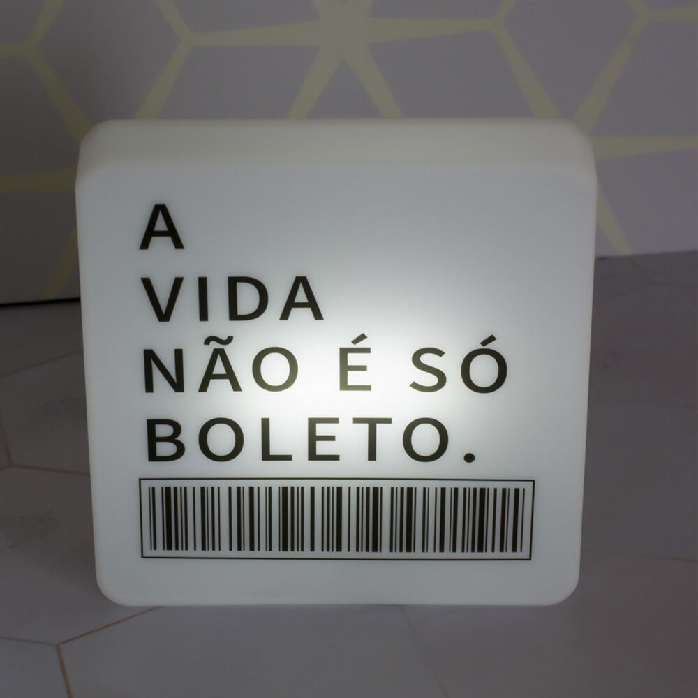 Luminária Slim Box Boleto Luz Indireta Presente USB