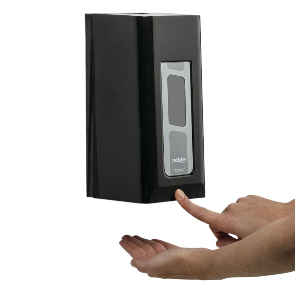 Dispenser para Sabonete Líquido/Álcool Gel 800ml com Reservatório Preto - Nobre