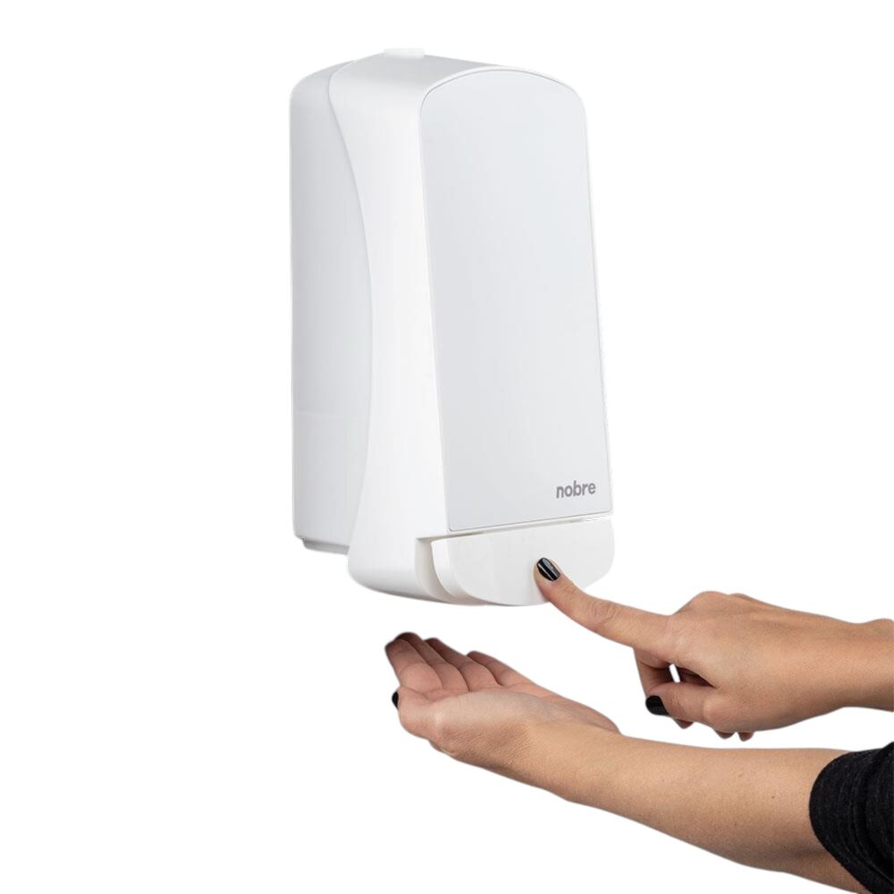 Dispenser para Sabonete/Álcool Espuma 800ml com Reservatório Branco - Nobre