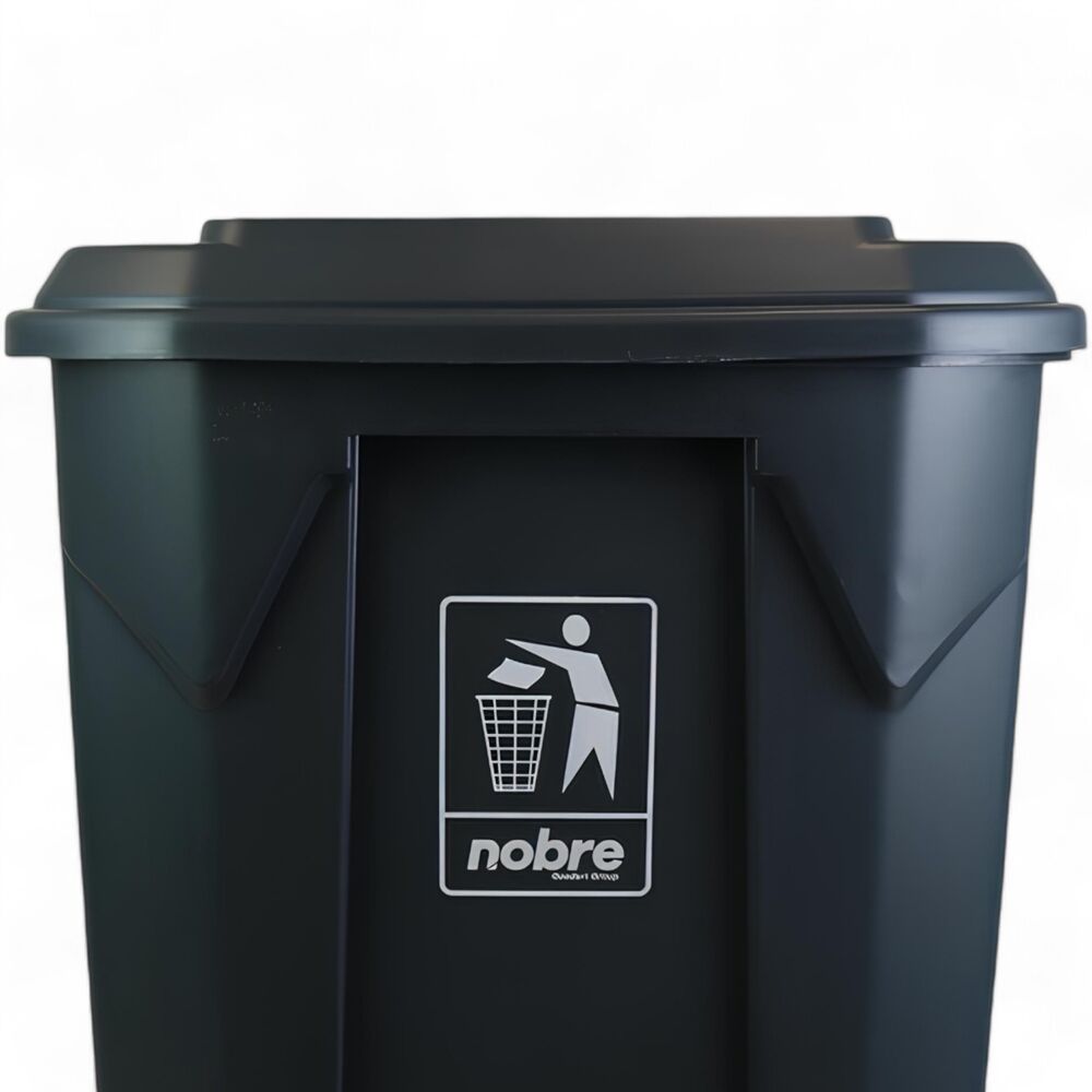Lixeira Plástica com Pedal 80L Cinza Áreas Externas Grande - Nobre