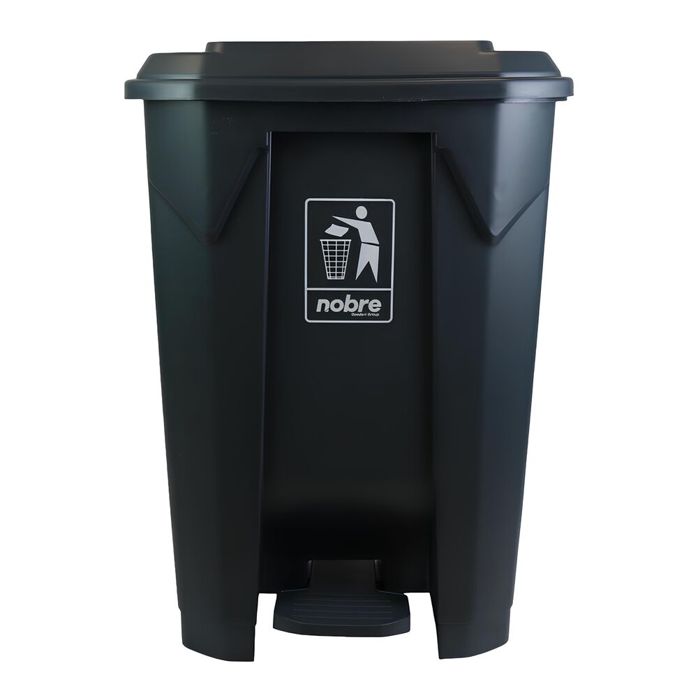 Lixeira Plástica com Pedal 80L Cinza Áreas Externas Grande - Nobre