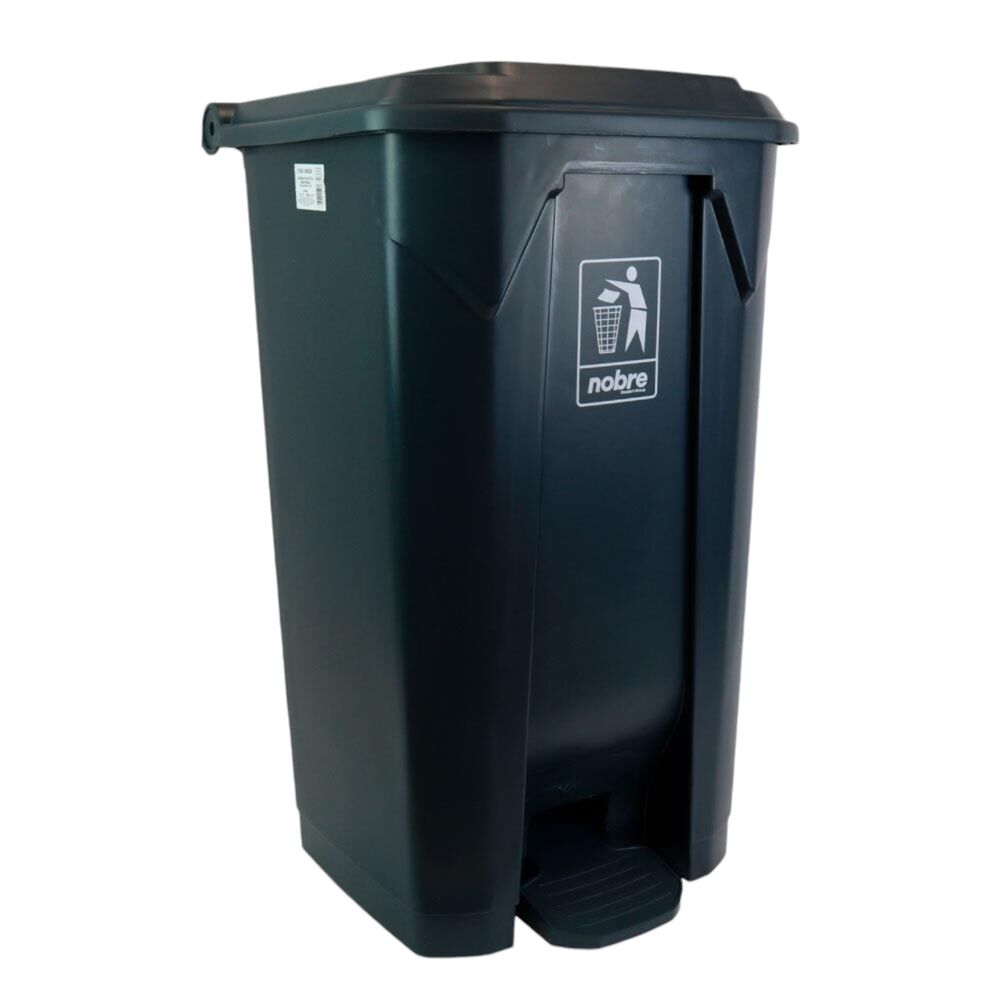 Lixeira Plástica com Pedal 100L Áreas Externas Cinza Grande - Nobre