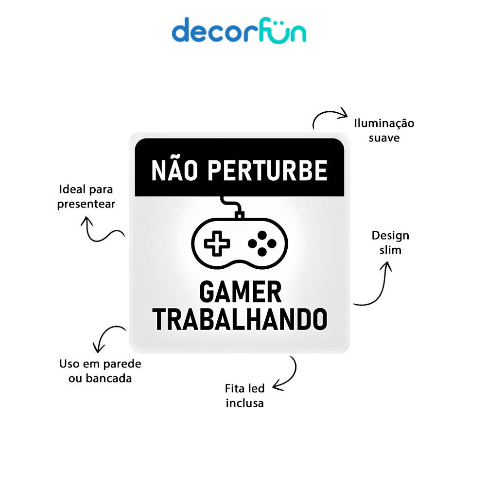 Luminária Slim Box Gamer Trabalhando Luz Indireta Presente USB