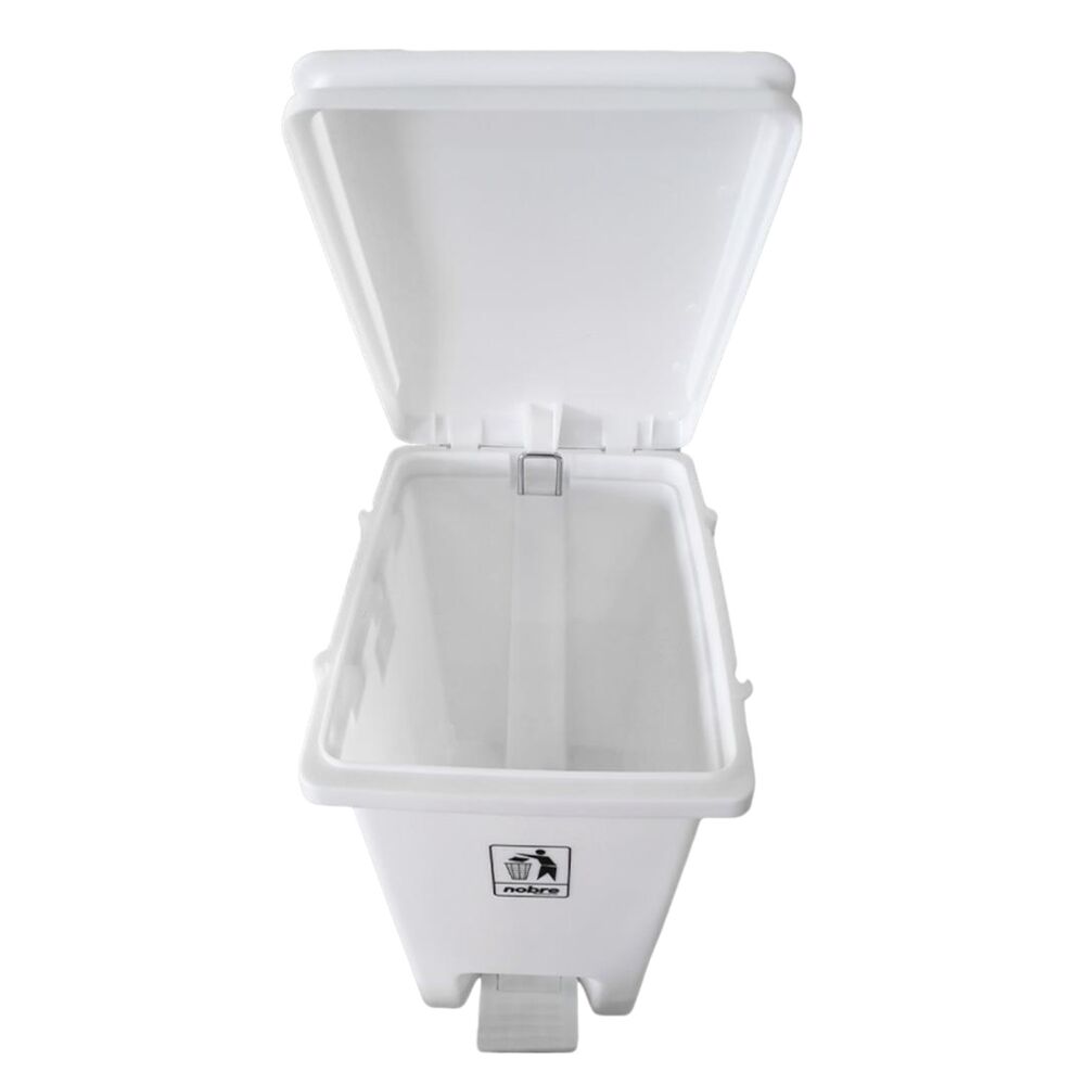 Lixeira Plástica com Pedal 15L Branca Banheiros Cozinhas - Nobre