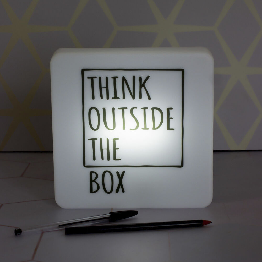 Luminária Slim Box Pense Fora da Caixa Luz Indireta Presente USB