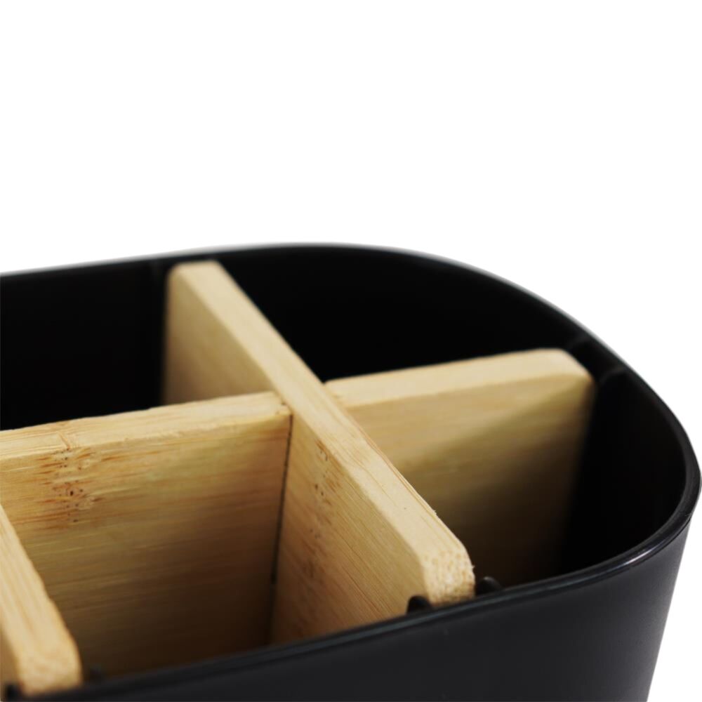 Organizador de Banheiro com Dispenser Pump 280ml Bambu Preto