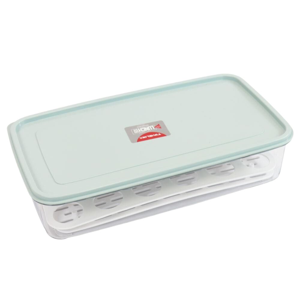 Organizador para Ovos Duplo Tampa de Plástico 18 Espaços Geladeira