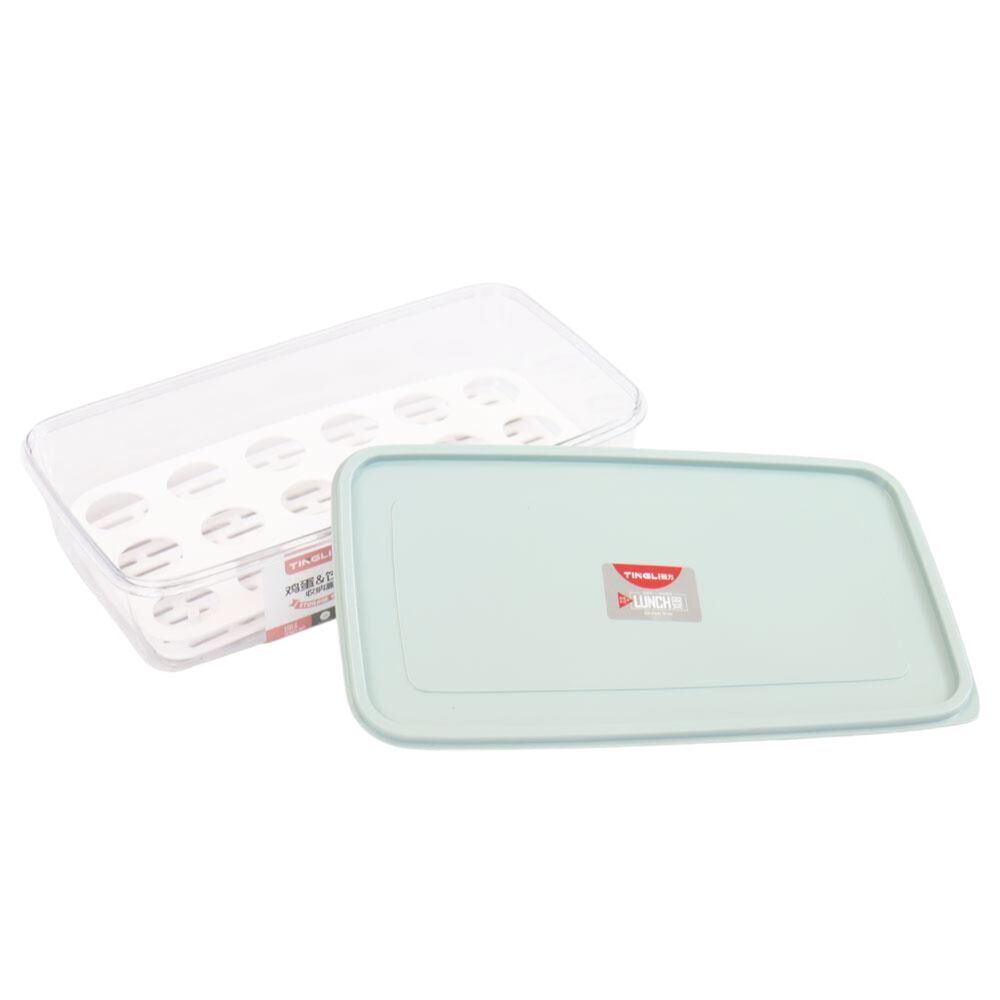 Organizador para Ovos Duplo Tampa de Plástico 18 Espaços Geladeira