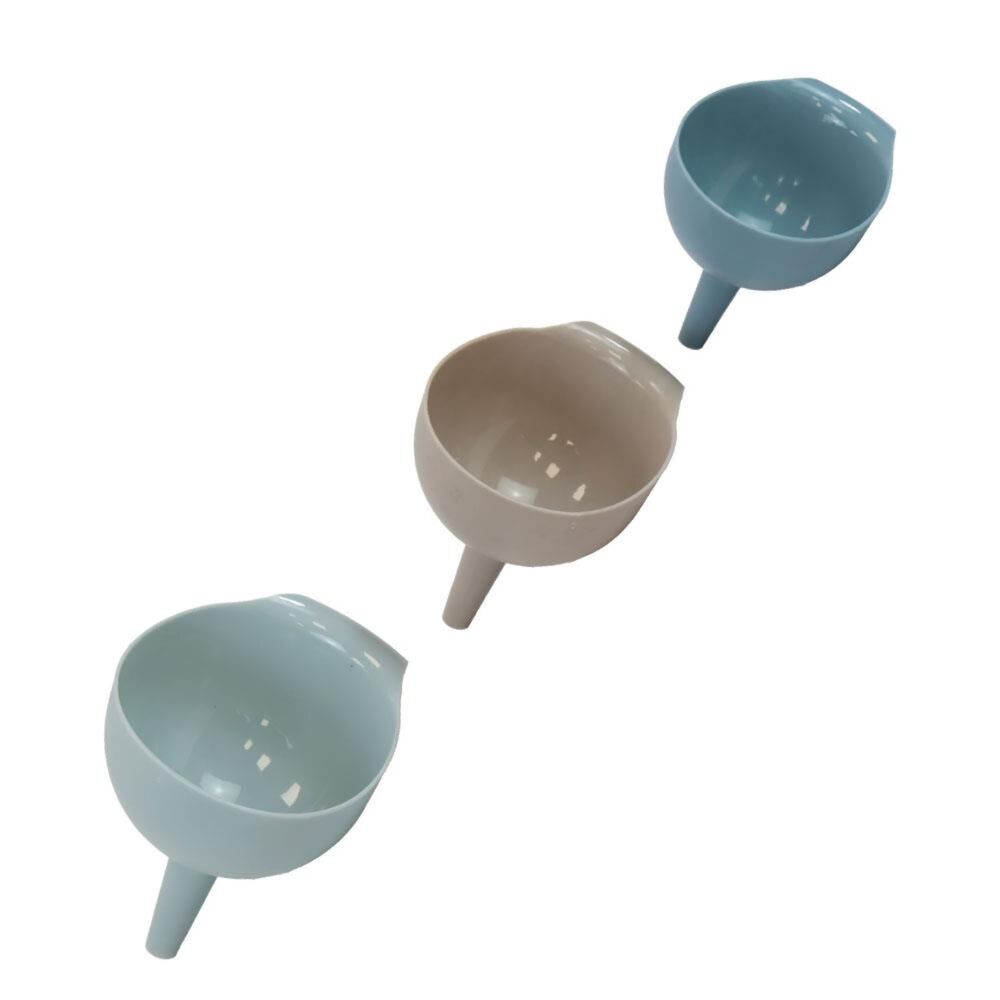 Conjunto Funil de Plástico 3 Peças para Cozinha com Suporte