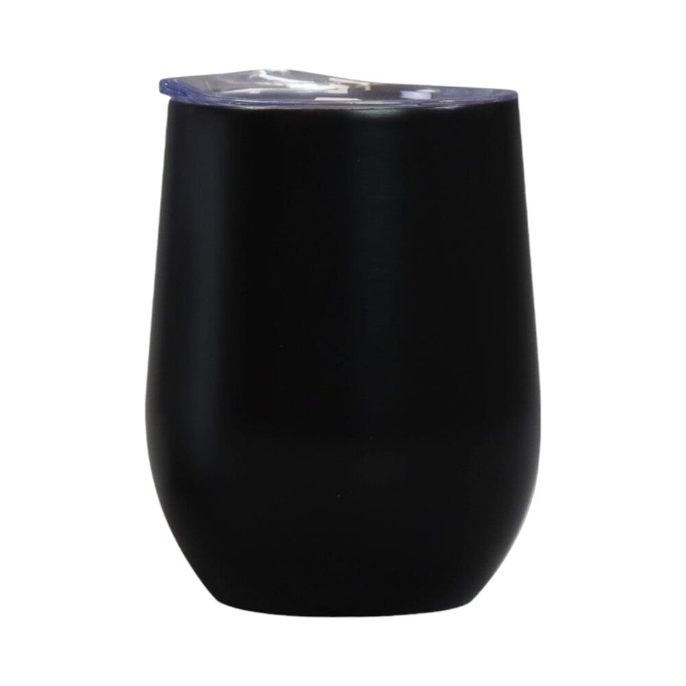 Copo Térmico em Aço Inox Preto Fosco Parede Dupla com Tampa